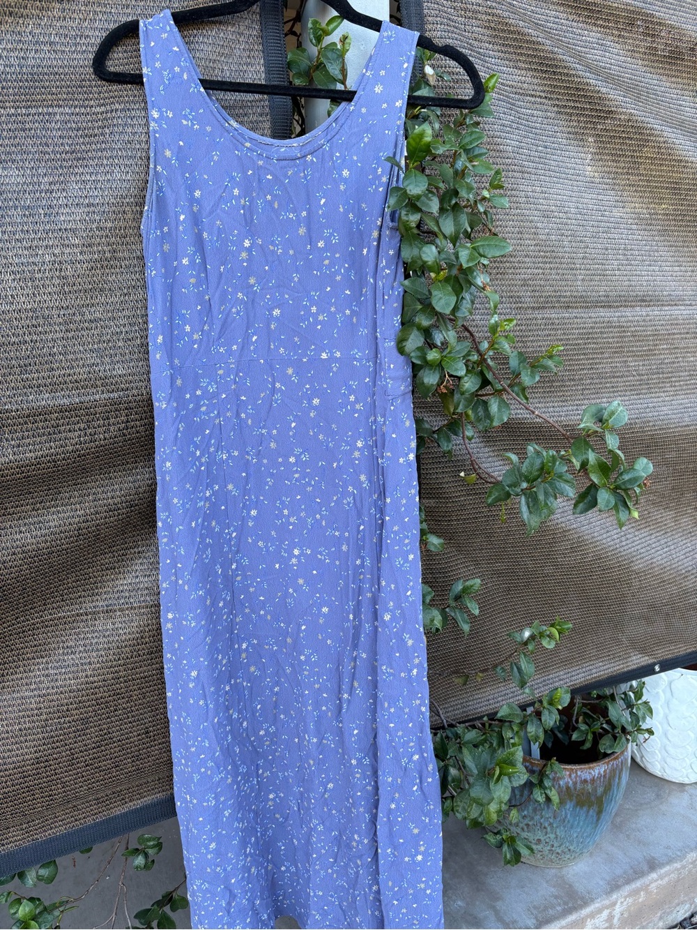 Vintage April Cornell Lavender Floral Tank Maxi Dress